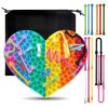 Heart Sensory Activity Board, Stress Relief Silicone Toddler Sensory Toy