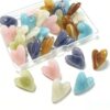 Heart Shaped Decorative Push Pins 30 Pcs, 6 Pastel Colors