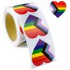 Heart/Square Shape Gay Stickers for Bag Cup Decorative Stickers 500 Pieces/Roll Exquisite Gay Roll Rainbow Heart Square Shaped Adhesive