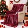 Heated Blanket Electric Throw, “50 x 60 with 5 Levels & 10 Hours Auto Off, Extremely Soft Flannel Warm Blanket Gifts Over-Heat Protection, ETL Certified Machine Washable