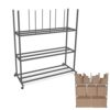 Heavy-Duty 3-Tier Metal Cart with Wheels, Storage Rack for Cardboard Boxes, Organizer Cart for Home & Warehouse, Durable Carton Storage Solution