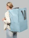 Heavy Duty 19 Gallon Blue Storage Bag with Handles & Backpack Straps, Large Reusable Organizer Tote for Moving Camping Garage Household Clothing Storage