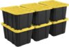 Heavy Duty 27 Gallon Storage Bins with Snap Lids, 6 Pack
