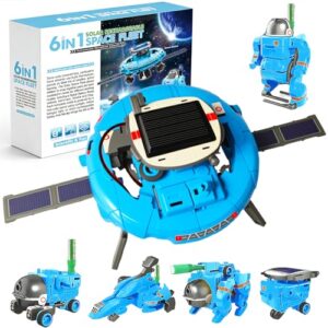 Hechify STEM Education Solar Robots Toys for Kids Age 8+, 6-in-1 DIY Science Kit Space Toys, 120 Pcs Building Experiment Robotics Set Birthday Gifts for Boys & Girls