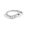 Hefanny 14K Gold-Plated Wedding Bands for Women Dainty Stackable Cubic Zirconia Promise & Engagement Rings Trendy Statement Jewelry for Her Sizes 5-11 (Sliver Dual Teardrop, 5)