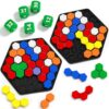 HEGYINI Genius Hives – 2-Player Hexagonal Puzzle Race | Roll Dice, Block Spaces, Solve First! | 7776 Unique Challenges, 100% Solvable | STEM Strategy Board Game for Kids Ages 6-12 & Family Game Night