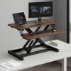 Height Adjustable Standing Desk Converter with Keyboard Tray, Ergonomic Sit to Stand Desk Riser, 65/75/80/95cm, Boost Productivity & Comfort in Home Office