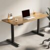 Height Adjustable Standing Desk, Ergonomic Computer Desk with Metal Bracket and Cable Management for Home Office, Versatile Workstation for Comfort and Productivity