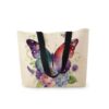 HEizmorixs Colorful Butterfly Print Canvas Tote Bag Reusable Washable Foldable Grocery Handbag with Inner Pocket for Travel, Beach, Casual Stylish Colorful Butterfly Present for Women Friends