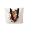 HEizmorixs Floral Calf Cow Print Canvas Tote Bag Reusable Washable Foldable Grocery Handbag with Inner Pocket for Travel, Beach, Work, Casual Stylish Floral Calf Cow Present for Women Friends