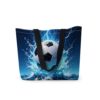 HEizmorixs Soccer Ball Print Canvas Tote Bag Reusable Washable Foldable Grocery Handbag with Inner Pocket for Travel, Beach, Work, Casual Stylish Soccer Ball Present for Women Friends -2