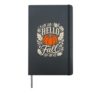 Hello Fall Pumpkin Autumn Cozy Harvest Thanksgiving Seasonal Hardcover Journal, Black