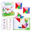 Helsort Magnetic Travel Tangram Puzzle Book, Stem Brain Teaser Game