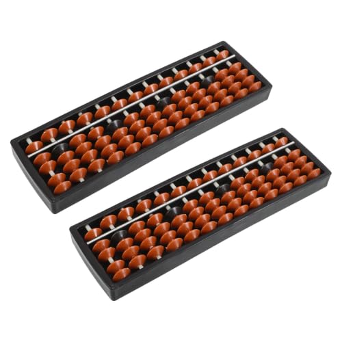 Hemobllo 2pcs -Column Plastic Abacus for Education with Contrasting Colored Beads and Sleek Bead Track, Mathematics Counting to Enhance Counting Accuracy and Support Math Practice at Home