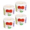 Hemobllo 4roll Holographic Fruit Stickers Roll Self-Adhesive Coated Paper Labels with Residue-Free Removal for Envelope Seal Decals and Spring Garden Projects, Red Sparkly Craft Stickers