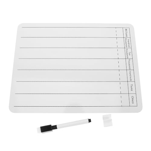 Hemobllo Double-Sided Long Division Dry Erase Board 9x12 Inches for Students and Teachers, Thickened Whiteboard with Printed Grids and Lines, Compact and Adaptable for Classroom and Home