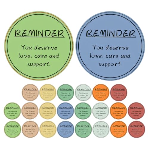 HEMOTON 24 Sheets Mental Awareness Stickers with Motivational Words on Smooth Paper Surface, Positive Encouraging Stickers for Students and Office Staff, for Scrapbooks and Helmets at Home