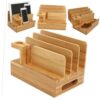 HEMOTON Charger Charging Stand Bracket Charging Display Stand Ornaments Wooden Desktop