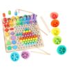 Hemoton Wooden 13-in-1 Educational Sorting and Matching, Parent Interactive Digital Cognition Game with Different Shapes, Cultivates Response Ability, for Christmas and Day