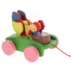 HEMOTON Wooden Animal Pull for Early Education Rope Pulling Cart Cultivates Cognitive Ability and Trains Brain Development Random Color