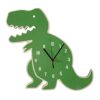 HENGBL Learning Clock for, Cartoon Dinosaur Wall Clock Silents Movement Wooden Wall Clocks Living Rooms Hangings Clocks on for Bedroom Living Rooms