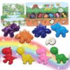 HengNexus Dinosaur Crayons for Kids, 8 colors Non-Toxic Washable Dinosaur Shaped Crayon with Drawing Papers & Eraser, Art and Craft Supplies for Kids Ages 3+-1.5 INCH,Dino Crayons for Preschoolers