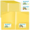 Henoyso 100 Pack Back to School Take Home Folders with 2 Pocket,Yellow