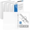 Henoyso 4 Pcs 1.5" Legal Size PP Plastic Binders with View Cover, Durable 3 Ring White Binders for 8.5" x 14" Paper, Hold up to 275 Sheets for Documents, Office, Home, Work Places