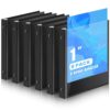 Henoyso 6 Pack 1 Inch Mini 3 Ring Binders 5.5 x 8.5 with Clear Front View Cover, Flexible Plastic A5 Round Ring Binders Bulk Pack, Portable Document Organizer, Holds 200–400 Sheets for School Office
