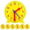 Henoyso 6 Pcs Teaching Clock for Kids, 4'' Learning Clock for Telling Time, Math Classroom Clocks Kit with Movable Hands for Teachers Students Early Education Classroom Supplies