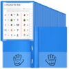 Henoyso 72 Pcs Plastic Folders with Clear Front Pockets and Prongs School to Home File Organizer Plastic Folder for Back to School Parent Teacher Communication Homework Office (Blue)