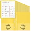Henoyso 72 Pcs Plastic Folders with Clear Front Pockets and Prongs School to Home File Organizer Plastic Folder for Back to School Parent Teacher Communication Homework Office (Yellow)