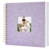 HenPisen Scrapbook Photo Album Linen Cover, 10 x 10 Inch Hardcover Kraft White Pages Memory Book, for Travel Wedding Guest Book Christmas Baby Shower (40 Sheets/ 80 Pages,Light Purple)