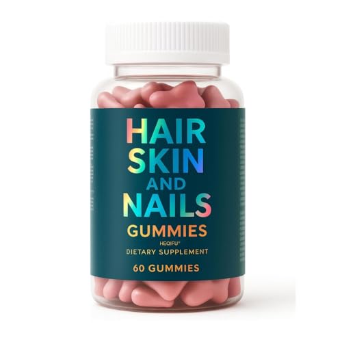 HEQIFU Hair Skin and Nails Gummies, Vegan Hair Vitamins for Women & Men - Supports Faster Hair Growth, Stronger Nails & Healthy Skin -Extra Strength Hair Growth Gummies Women Formula (1, 60 Count)