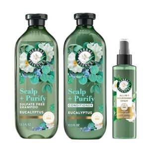 Herbal Essences Scalp + Purify Eucalyptus Sulfate Free Shampoo and Conditioner, and All-in-One Nourishing Spray Set