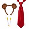 Hercicy Classic Gorilla Costume Accessories Kit with Red Necktie Monkey Ear Headband Liquid Chalk Halloween Masquerade Party