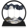 Herecanli Moving Sand Art Picture - 3D Quicksand Painting Decor - Round Glass 3D Deep Sea Sandscape - Relaxing Decoration for Home,Office,Desk,Mantle,Bookshelf,Room- (Black, 12 in)