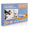 HERKKA 100 Pack Laminating Sheets, Hold 11 x 17 Inch Sheet, 3 Mil Clear Thermal Laminating Pouches 11.5 x 17.5 Inch Lamination Sheet Paper for Laminator, Round Corner