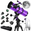 HETEKAN Telescope, 150EQ Newtonian Reflector Telescope for Adults & Beginners, Professional Telescopes for Adults High Powered Astronomy with Equatorial Mount, Phone Mount, Dust Cover & Carrying Bag