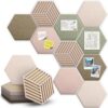 Hexagon Large Cork Bulletin Board Tiles, Peel and Stick Felt Wall Panels for Vision, Message Center, Picture and Prayer Board for Office, Dorm, Room and Desk Decor(Linen Dusk)