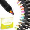 Hexalyao 12 Pack Rainbow Colored Pencils Bulk Multicolor Wooden Drawing Pencil Set for Adult Art Supplies Sketching Shading Crafting Scrapbooking Office Studio