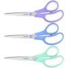 HeyPX 3-Pack 8.5" Ultra Sharp Stainless Steel Scissors - Premium All Purpose for Office, Crafts, Sewing, Home & School | Comfort-Grip Ambidextrous (Left & Right Handed)