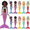 HEYTIMI 10 Pack Dive Mermaids Underwater Diving Pool Toys Mermaids Bath Toys Sinking Toys Swimming Pool Games for Toddlers Kids Girls Ages 3-12 (Black & White)