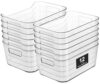 Heyuzb Pantry Organizers and Storage, 12 Pack Clear Plastic Storage Bins for Freezer, Multi-Use Organizer Bins for Kitchen, Office, Fridge, Cabinet and Shelf Organizing