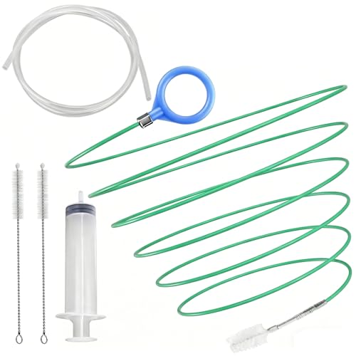 Heyzidu 5 PCS Car Sunroof Drain Cleaning Tool, Flexible Tube Cleaner with Rotating Brush Head, Tear-resistant Portable Unclogger Kit, Maintenance Accessories for Drains Sewers Windshields (Green)