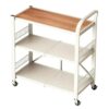 hezhuhe2258 Kitchen Trolley Foldable Mobile Kitchen Rack Microwave Oven Shelf Rolling Storage Utility Cart Storage cart