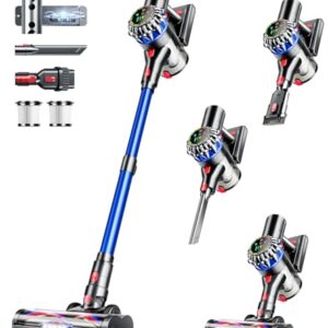 HFFLH Cordless Vacuum Cleaner, 600W 50Kpa 65Mins Cordless Stick Vacuum with Self-Standing, Touch Screen, Anti-Tangle Wireless Vacuum, Vacuum Cleaners for Home/Pet Hair/Carpets/Hardwood Floor