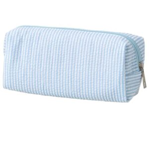 HFHungkeong Seersucker Striped Pencil Bag, Large Capacity Stationery Pouch
