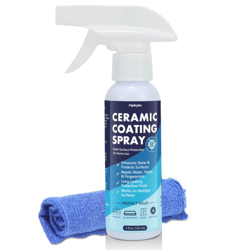 Hgdsyka Ceramic Coating Spray Kit for Home Surfaces, Shine Seal Protect for Kitchen Bath, Resists Fingerprint Water-Spot for Stainless Steel Glass Countertops & Tile, Long-Lasting Surface Protection