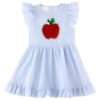 HH Family Back to School Outfits for Girls Kids Toddler Kindergarten Preschool Elementary Classroom Casual Dress (US, Numeric, 8, Regular, Apple Dress)